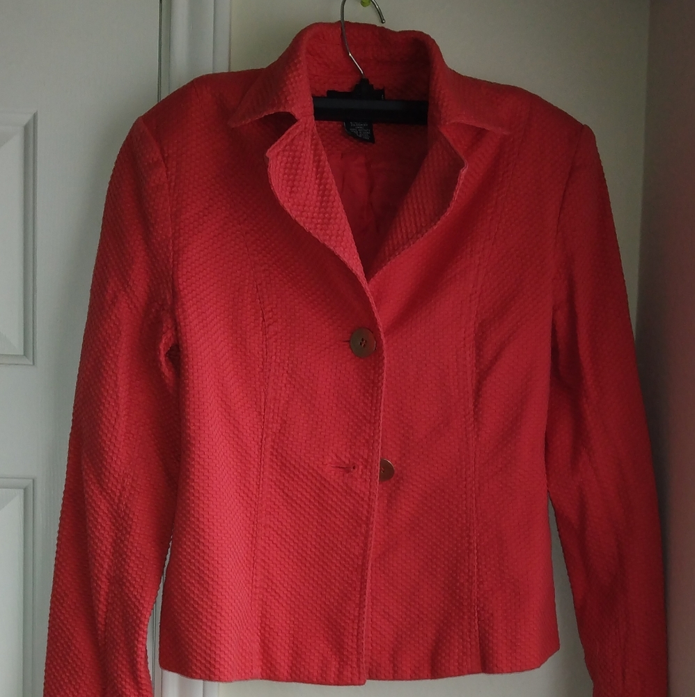 Studio G Women's Orange Blazer Size 2 Petite Pre-owned